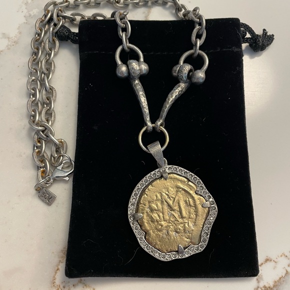 Vintage-Inspired Gold and Silver Coin Necklace - Picture 2 of 5